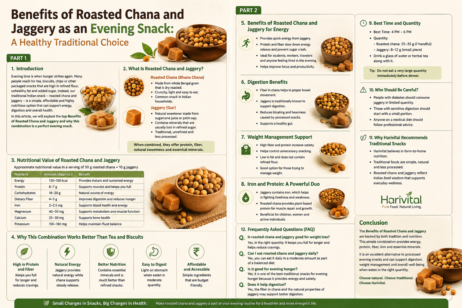 Benefits of Roasted Chana and Jaggery as a Healthy Evening Snack