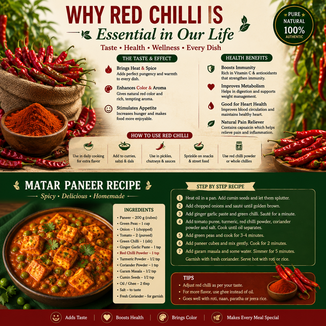 **HariVital Red Chilli Powder | Lal Mirch Powder | Pure Indian Red Chilli Masala | Fine Ground Chilli Powder for Cooking** - Image 3