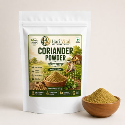 Harivital organic coriander powder made from fresh coriander seeds pure coriander powder for Indian cooking and daily use