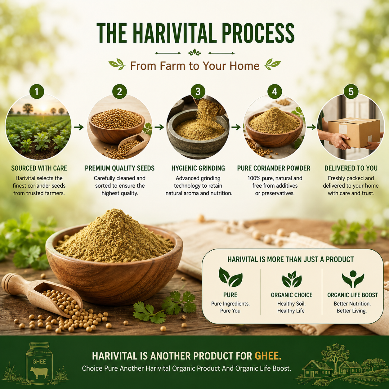 Harivital Organic Coriander Powder | Pure & Fresh Ground Coriander - Image 5